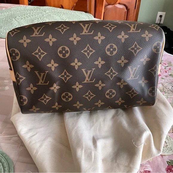 Brown Monogram Satchel, size 25 with natural Vacchetta leather. - Picture 7 of 14